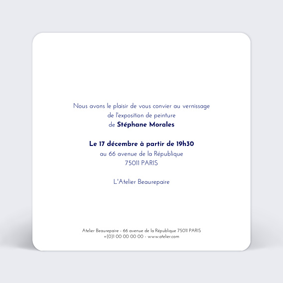 Invitation Professionnelle Vernissage Bulles Ocre