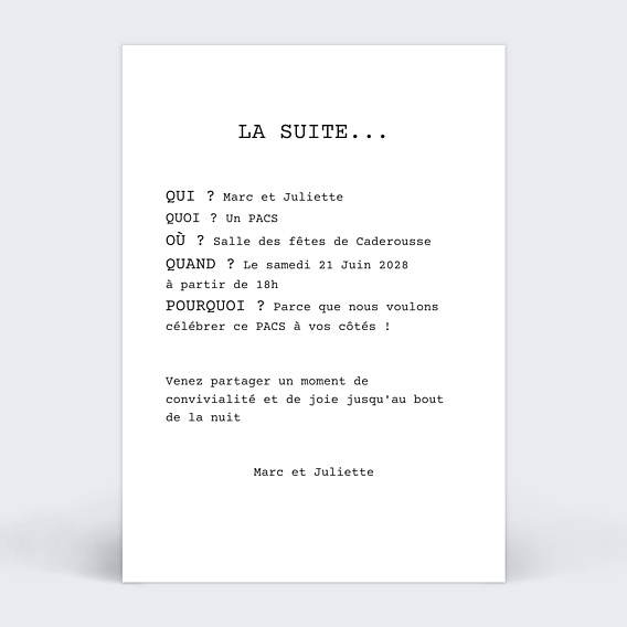 Faire-part Pacs Polaroïd Simple lll