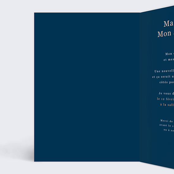 Carte d'invitation Collection Caractère Intérieur Gauche