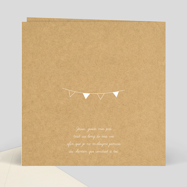 Carte de Communion Fanions Bucoliques 2 Verso