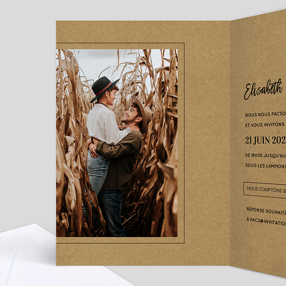 Faire part pacs Modernkraft Intérieur Gauche