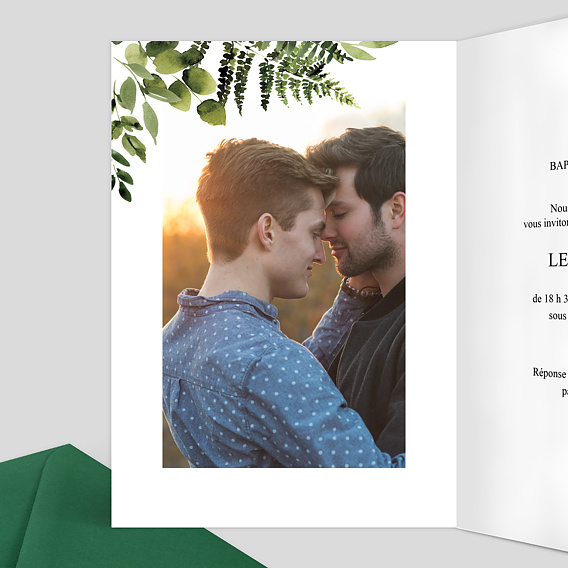 Faire part pacs White Garden Intérieur Gauche