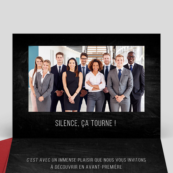 Invitation professionnelle Clap Tournage Intérieur Gauche