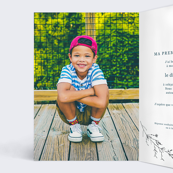 Faire-part communion Idylle Intérieur Gauche