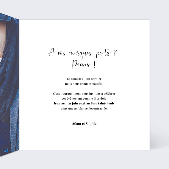 Faire-part Pacs Calligraphie Oui