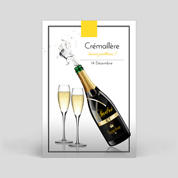 Carte d'invitation Champagne