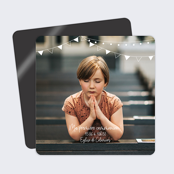 Faire-part Communion Fanions Bucoliques