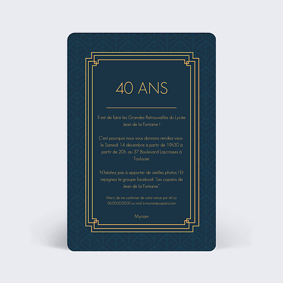 Invitation Toutes Occasions Années Folles