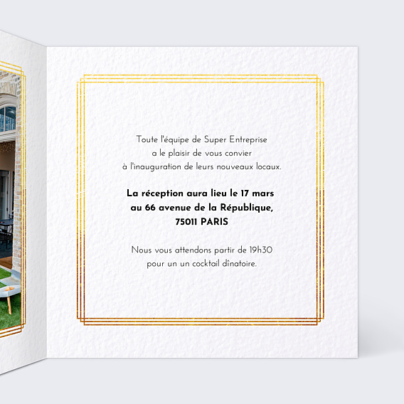Invitation Professionnelle Inauguration Esprit Gatsby