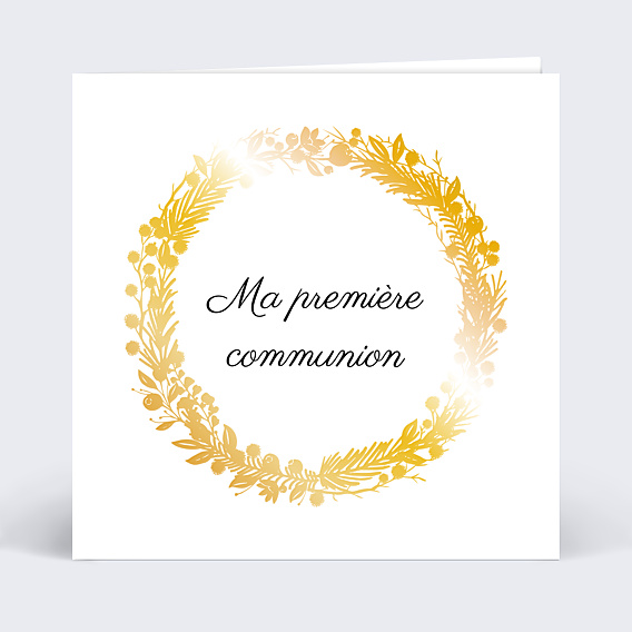 Faire-part Communion Dorure Couronnée