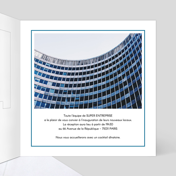 Invitation professionnelle Découpe Inauguration Cadre Intérieur Droit