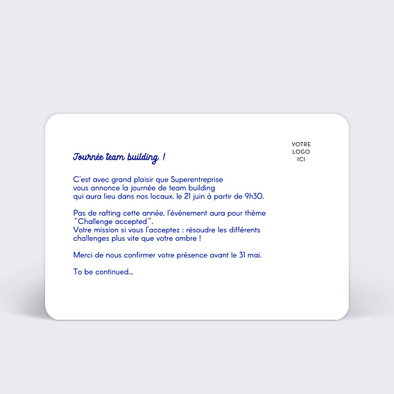 Invitation Professionnelle Challenge Accepted