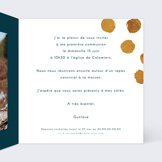 Faire-part Communion Graphique Chic