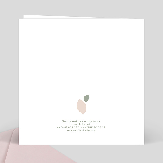 Faire part pacs Argile Verso