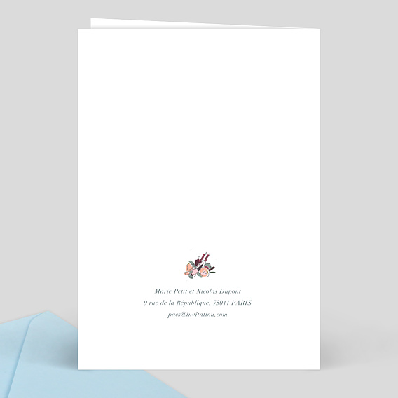 Faire part pacs Illustration Douceur Verso