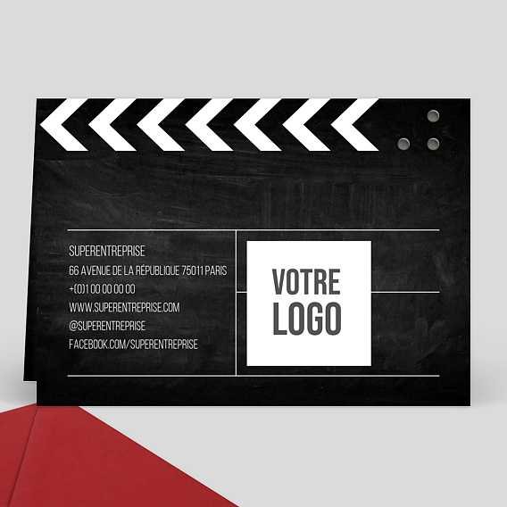 Invitation professionnelle Clap Tournage Verso