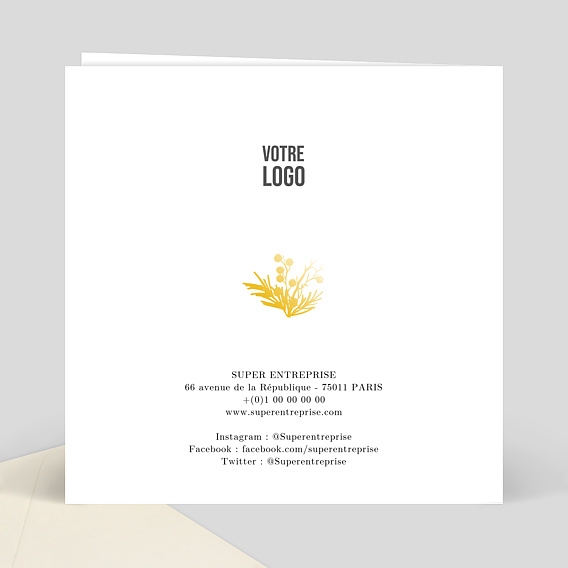 Invitation professionnelle Dorure Couronnée Verso