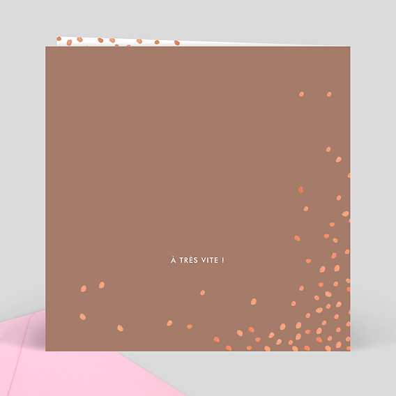 Carte d'invitation Champagne Confettis Verso