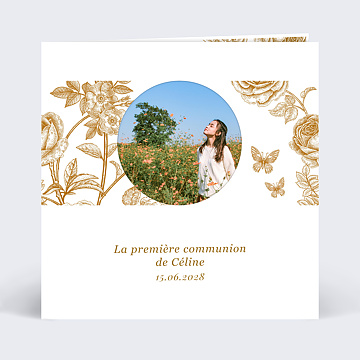 Faire-part Communion Dcoupe Baroque