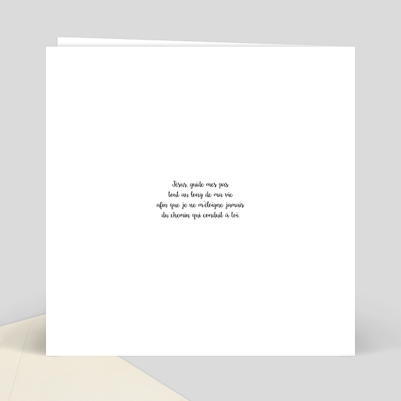 Faire-part communion Communion Croix d'or Verso