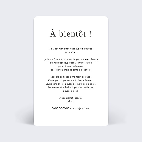 Carte de départ A Bientôt l'Equipe