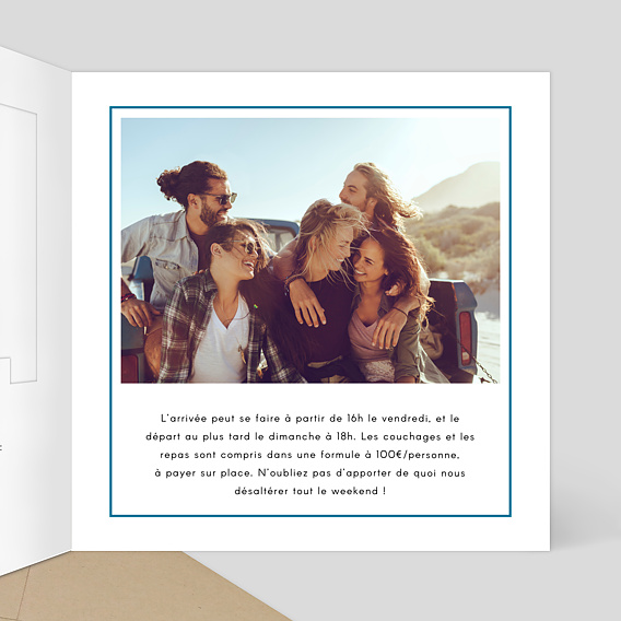 Carte d'invitation Cadre Famille Intérieur Droit