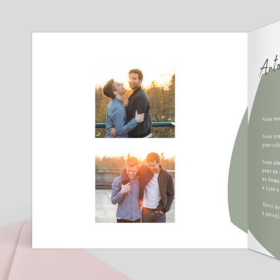 Faire part pacs Argile Intérieur Gauche