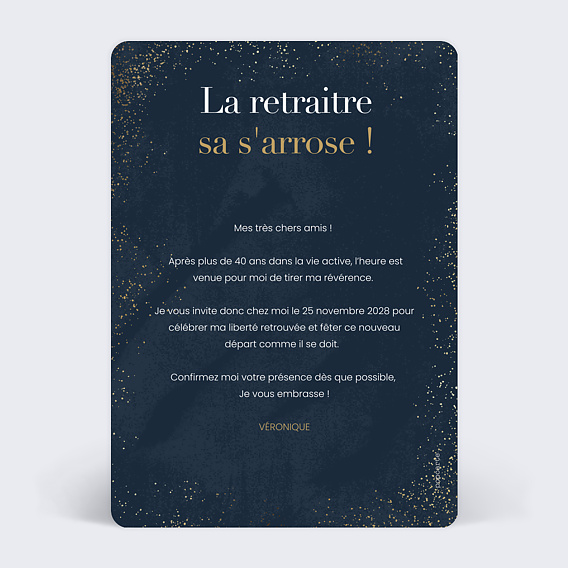 Carte d'invitation Mémento Verso