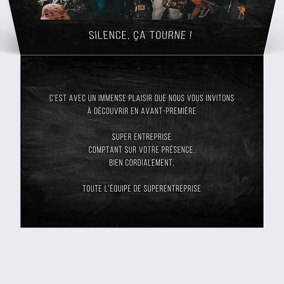 Invitation Professionnelle Clap Tournage