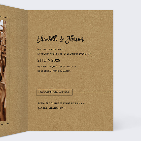 Faire part pacs Modernkraft Intérieur Droit