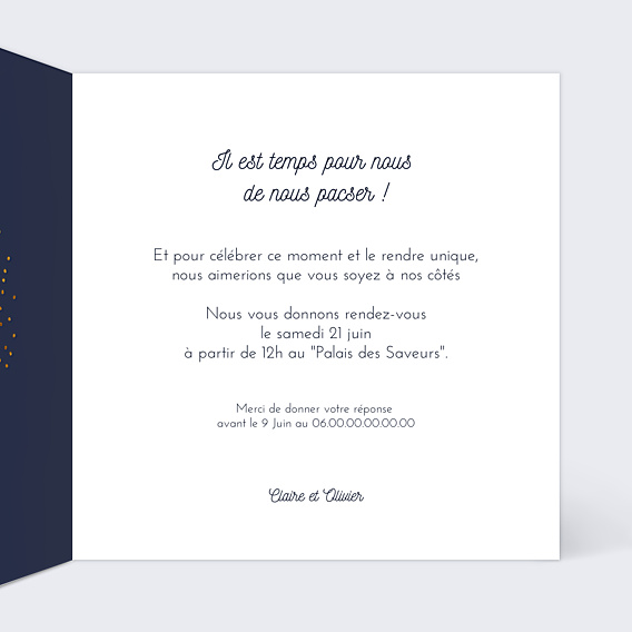 Faire-part Pacs Bulles Ocre