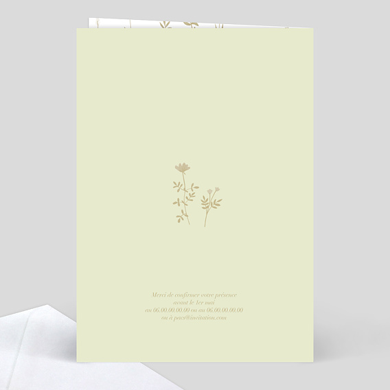 Faire part pacs Amande douce Verso