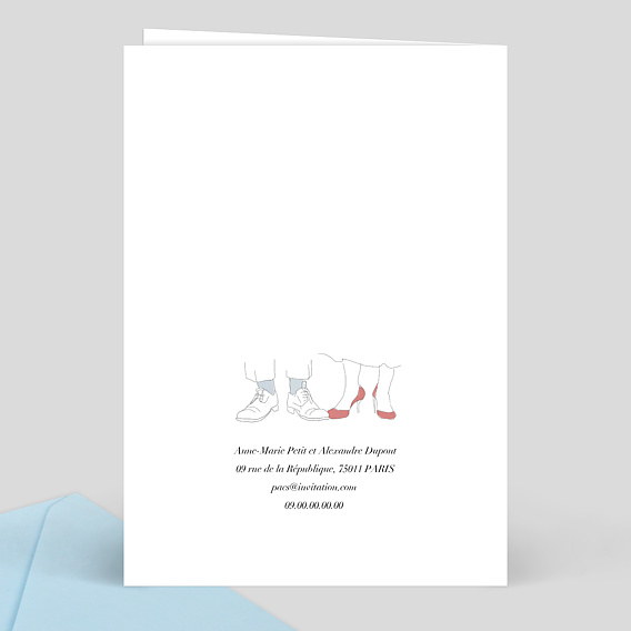 Faire part pacs Illustration Elégance Verso