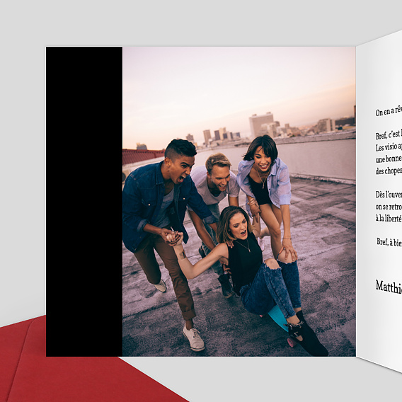 Carte d'invitation Bref Intérieur Gauche