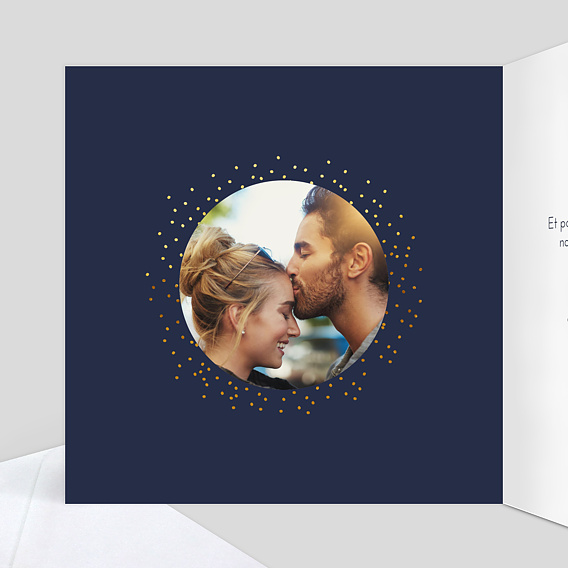 Faire part pacs Bulles Ocre Intérieur Gauche