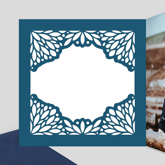 Faire-part communion Découpe Dentelle Intérieur Gauche