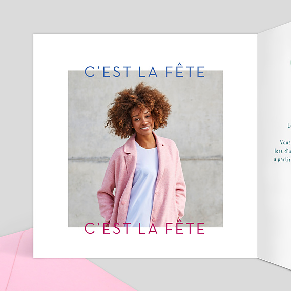 Invitation anniversaire Dorure C'est la Fête  Intérieur Gauche