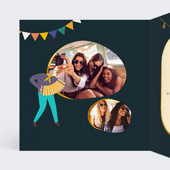 Carte d'invitation Fiesta Intérieur Gauche