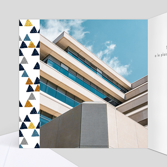 Invitation professionnelle Inauguration Petits Triangles Intérieur Gauche