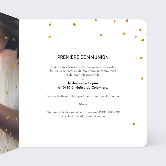 Faire-part Communion Poussière d'Étoiles