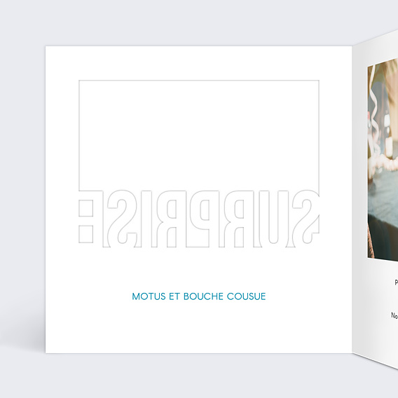 Invitation anniversaire Découpe Surprise Intérieur Gauche