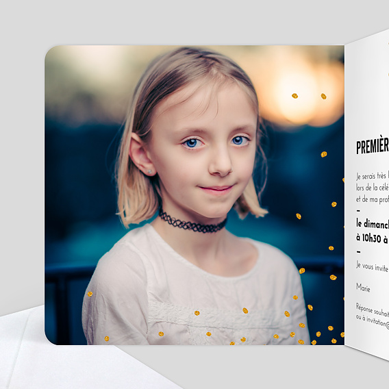 Faire-part communion Poussière d'Étoiles Intérieur Gauche