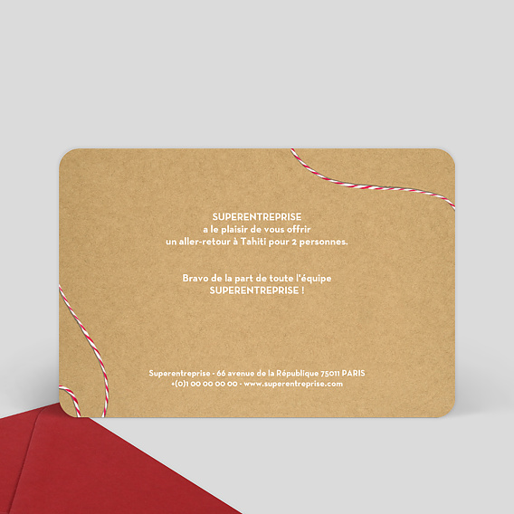 Invitation professionnelle Boarding Pass Verso