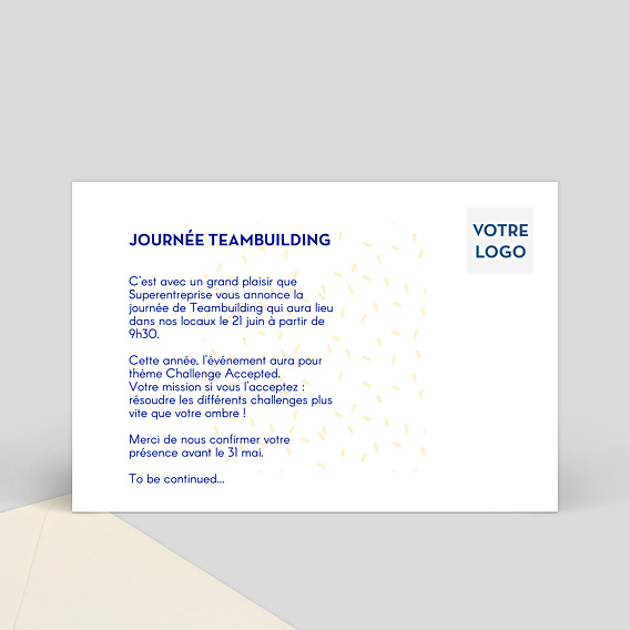 Invitation professionnelle Challenge Accepted Verso