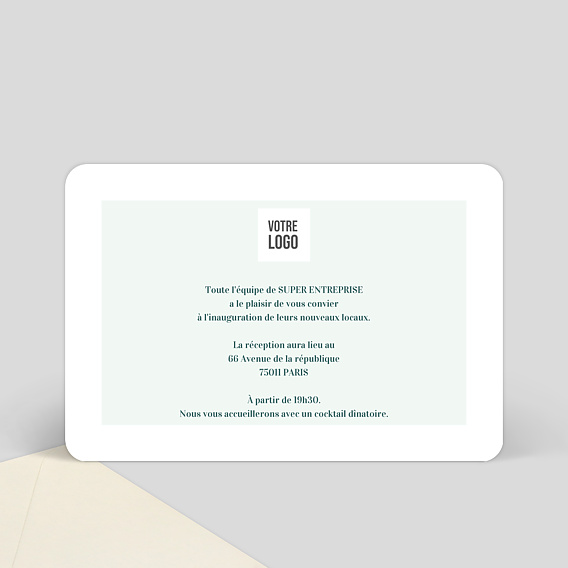Invitation professionnelle Inauguration Badinage Verso