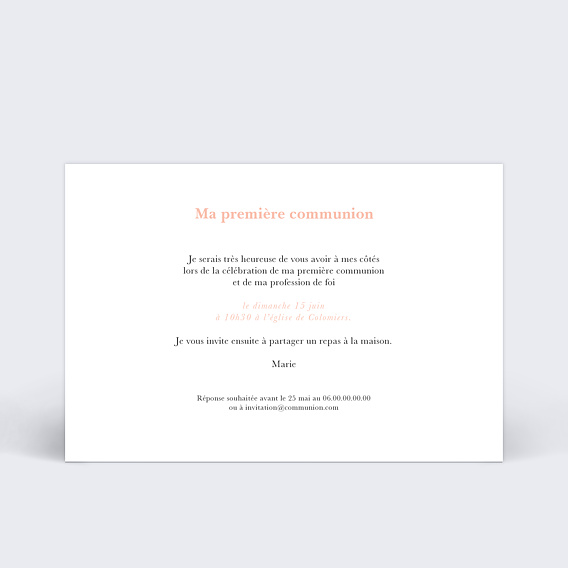 Faire-part communion Joli Multi Verso