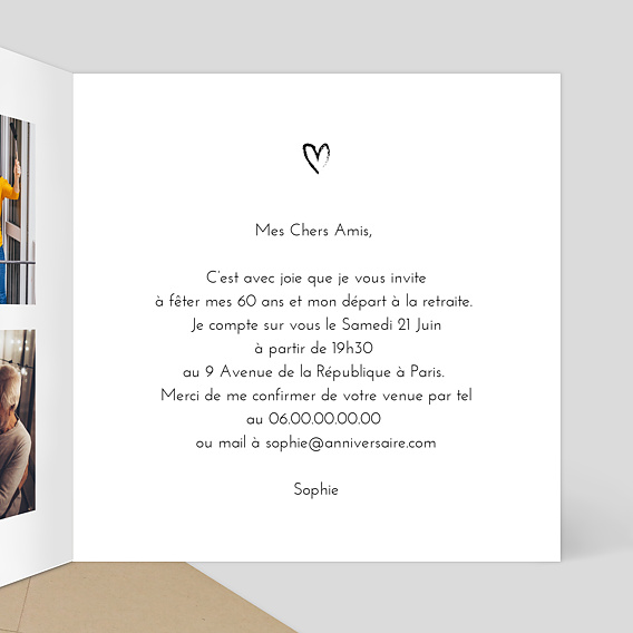 Carte d'invitation Signature Intérieur Droit