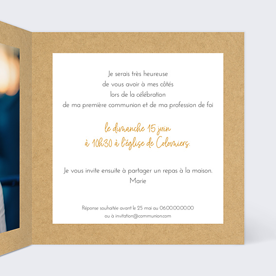 Faire-part Communion Fanions Bucoliques 2