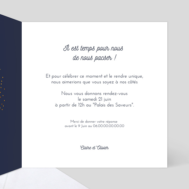 Carte Pacs Bulles Ocre Intérieur Droit