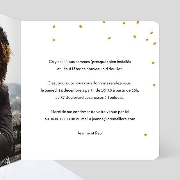 Invitation Poussière d'étoiles Intérieur Droit